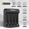 4-Slot Fast Charger for AA/AAA Lithium Batteries with LED Indicator