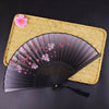Vintage Floral Hand Fan with Cherry Blossom Artwork