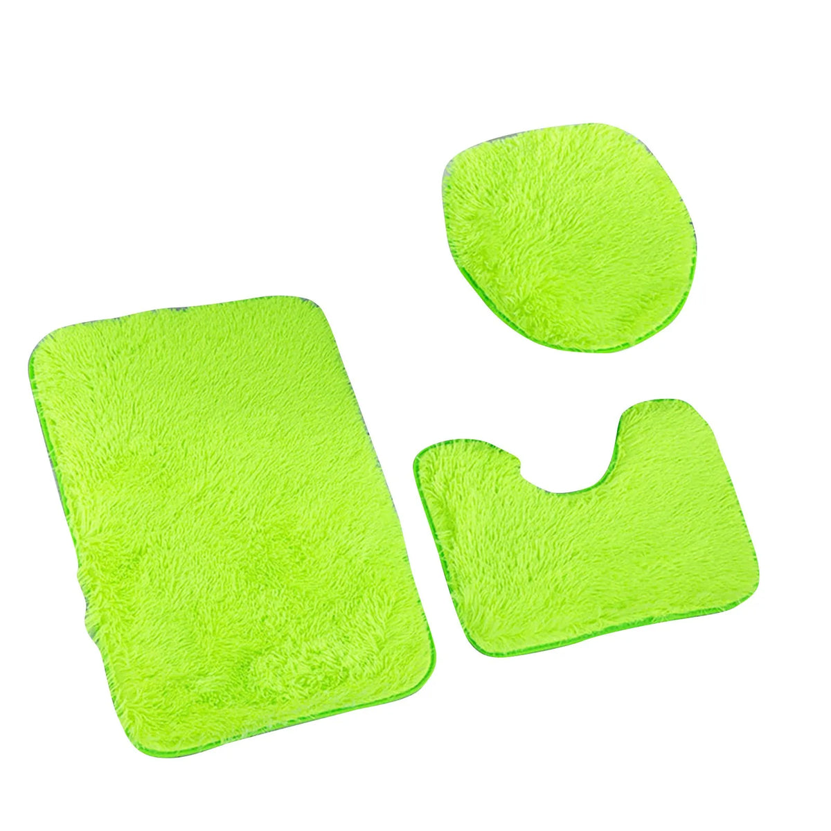 Plush Chenille Bathroom Rug Set with Non-Slip Backing