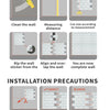 Installation instructions for applying wood grain peel and stick backsplash tiles to a wall.