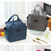 Insulated Canvas Lunch Bag with Double Pockets