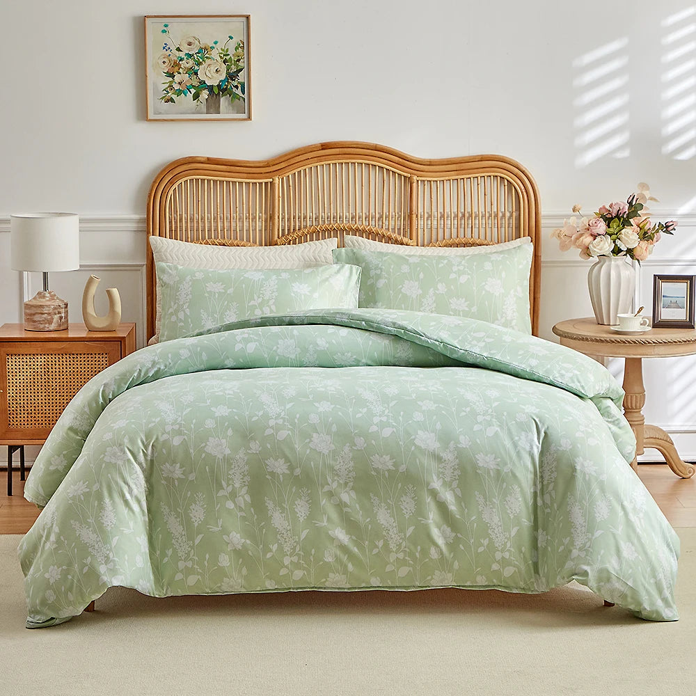 Vintage Floral Duvet Cover Set with Pillowcases
