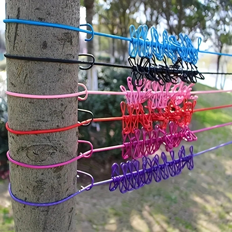 Portable Retractable Travel Clothesline with 12 Clothespins
