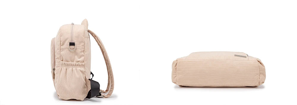 Soft Corduroy Diaper Backpack with Large Capacity