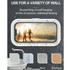 A white waterproof phone holder is shown mounted on a dark wall, demonstrating its use for various wall installations.