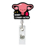 Heart Shape Glitter Acrylic Retractable Badge Reel with Crocodile Clip