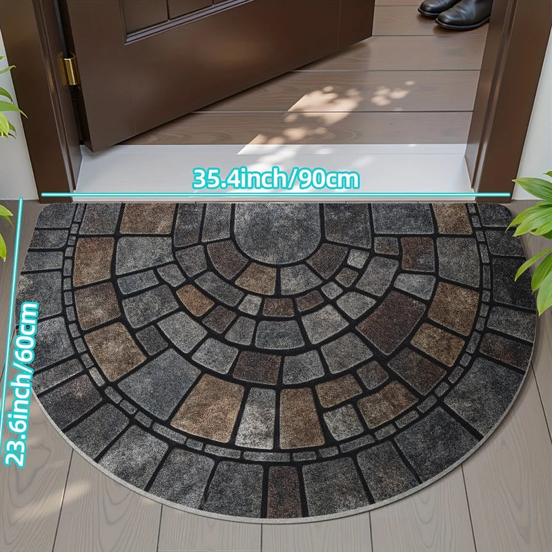 Semi-Circular Non-Slip Door Mat