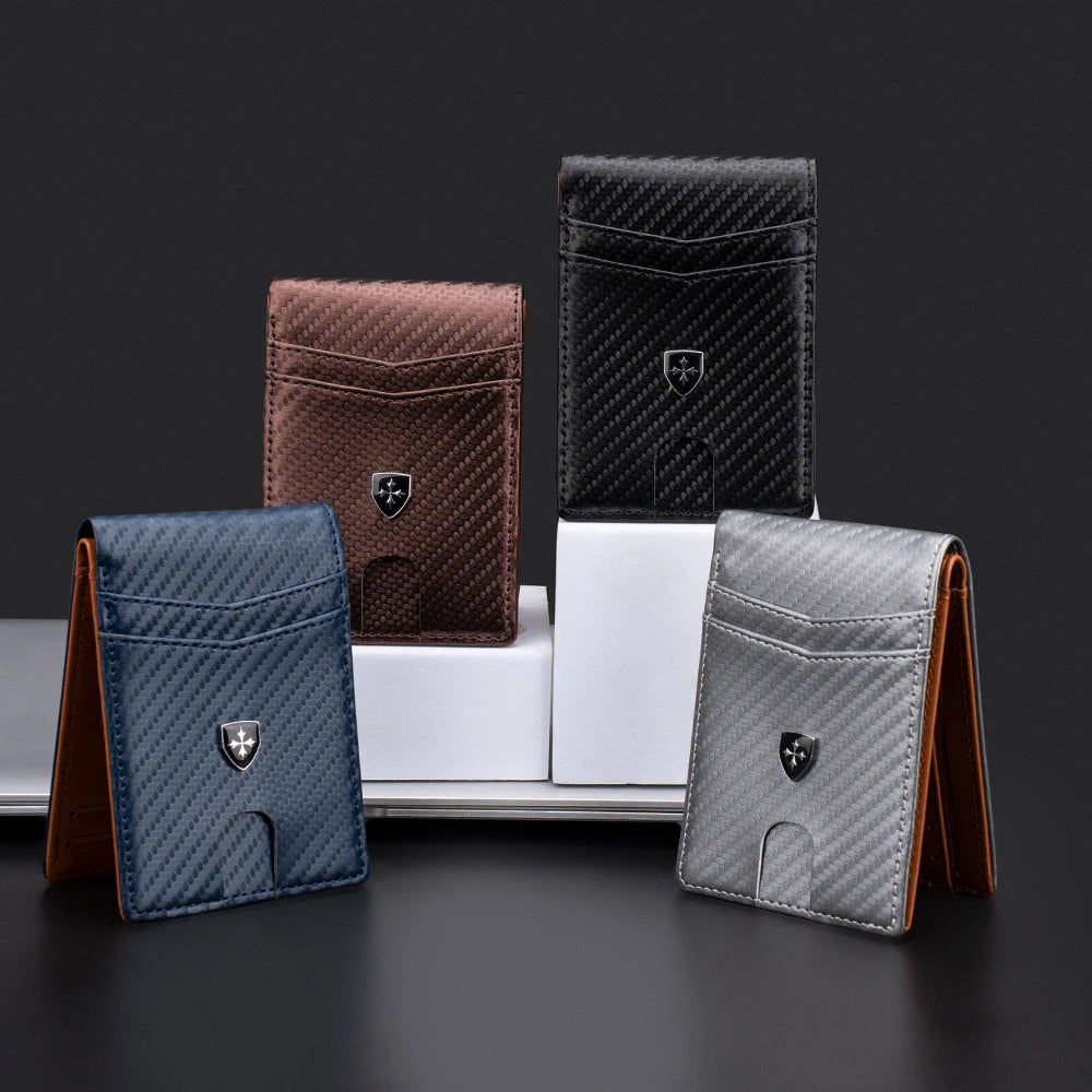 Slim PU Leather Bifold Wallet with Card Holder