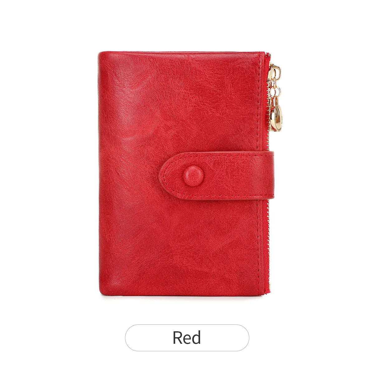 Women's Retro Tri-Fold Wallet with Large Capacity and Dual Zippers