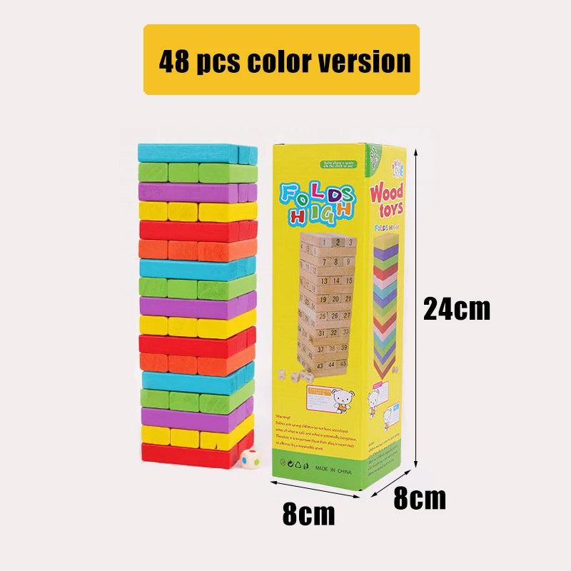 Colorful Wooden Balance Stacking Game for Family Fun