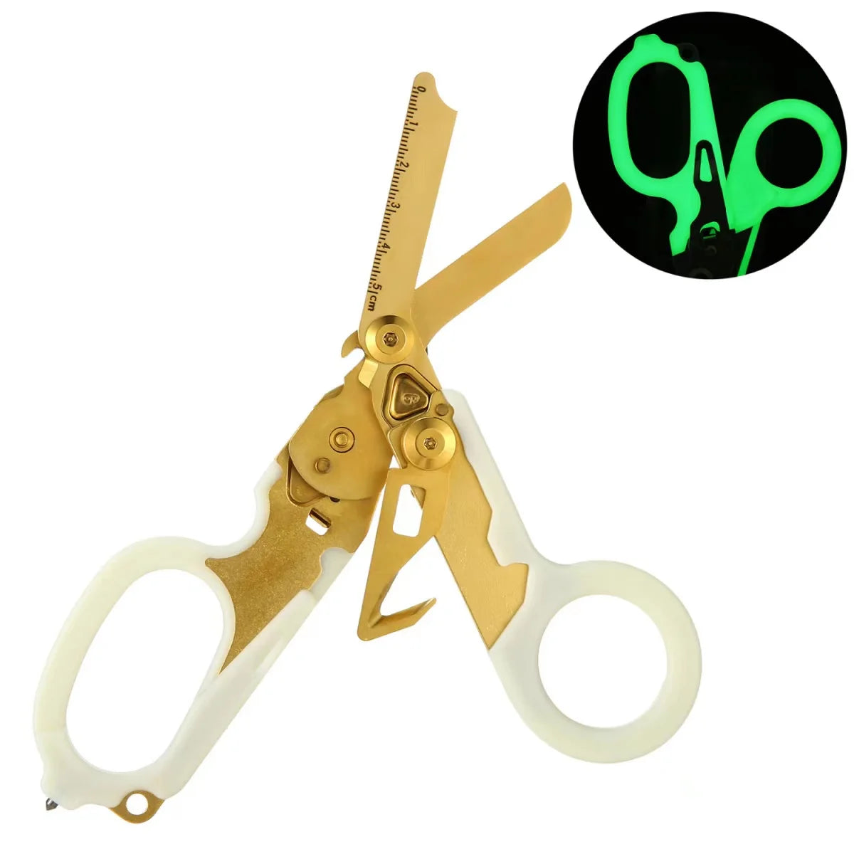6-in-1 Foldable Emergency Rescue Scissors with Safety Hammer