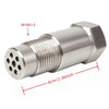 Silver M18 x 1.5 thread car exhaust pipe adapter connector with a hexagonal end.