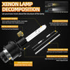 Diagram showing the decomposition and structure of a Xenon lamp, including components like the plasee electrode and metal fix
