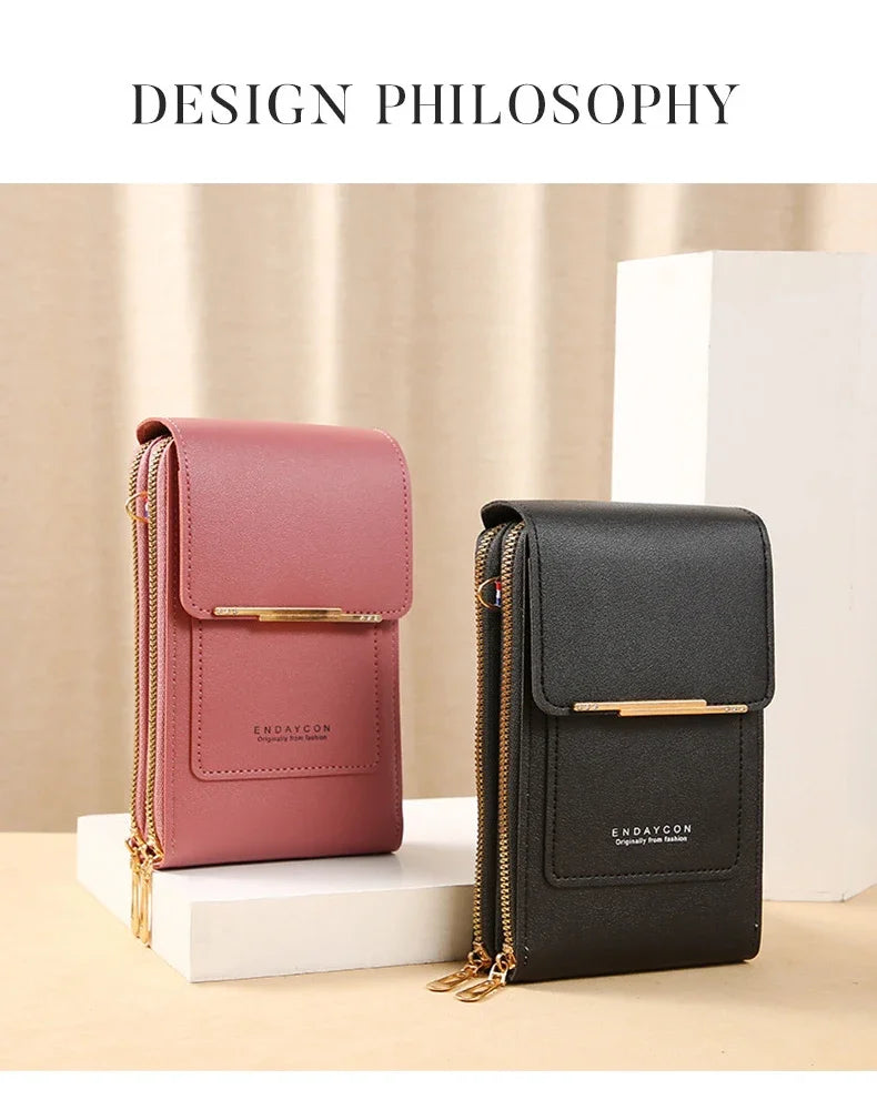 Women's Crossbody Wallet Bag with Touchscreen Phone Pocket