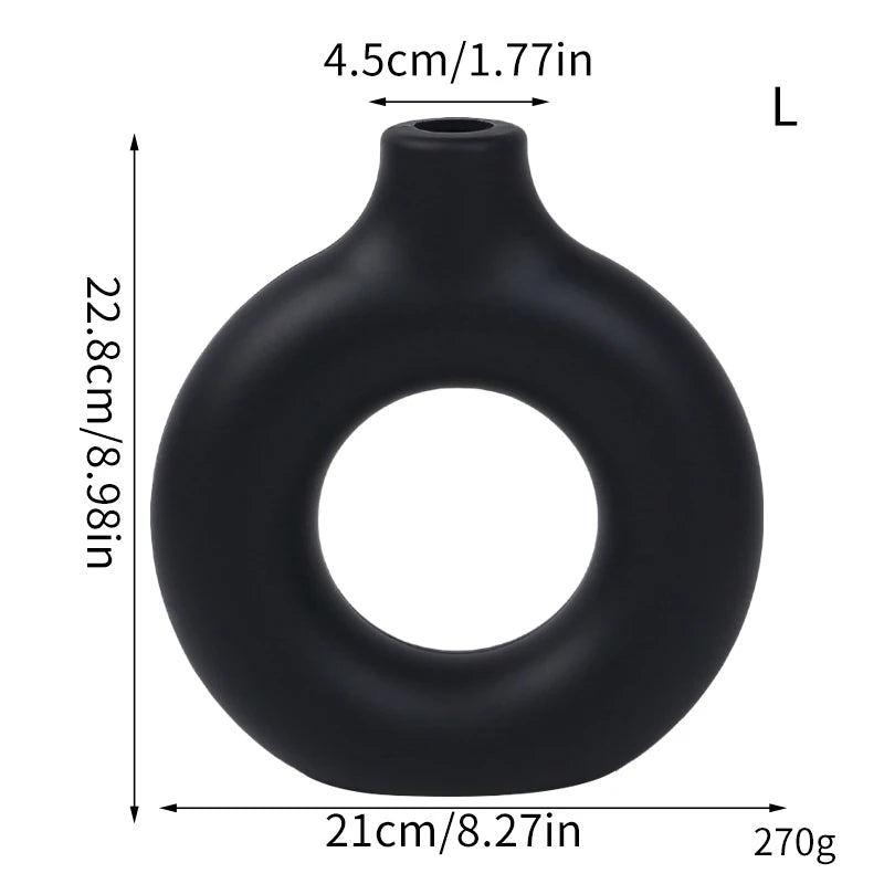 Donut-Shaped Decorative Plastic Vase for Home & Office