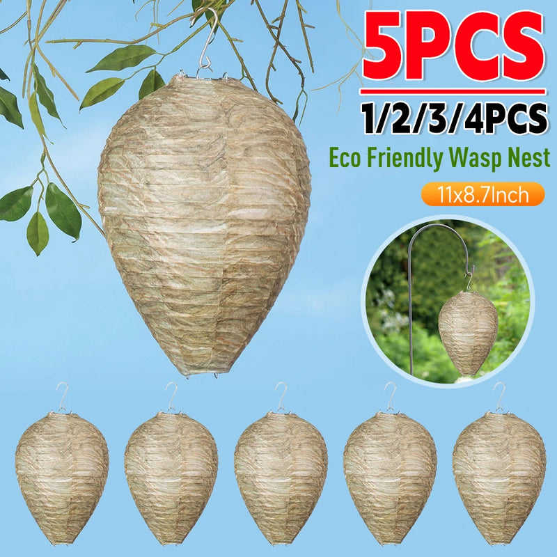Leurre de Nid de Guêpe Réaliste - Dissuasif Naturel pour Terrasse et Jardin