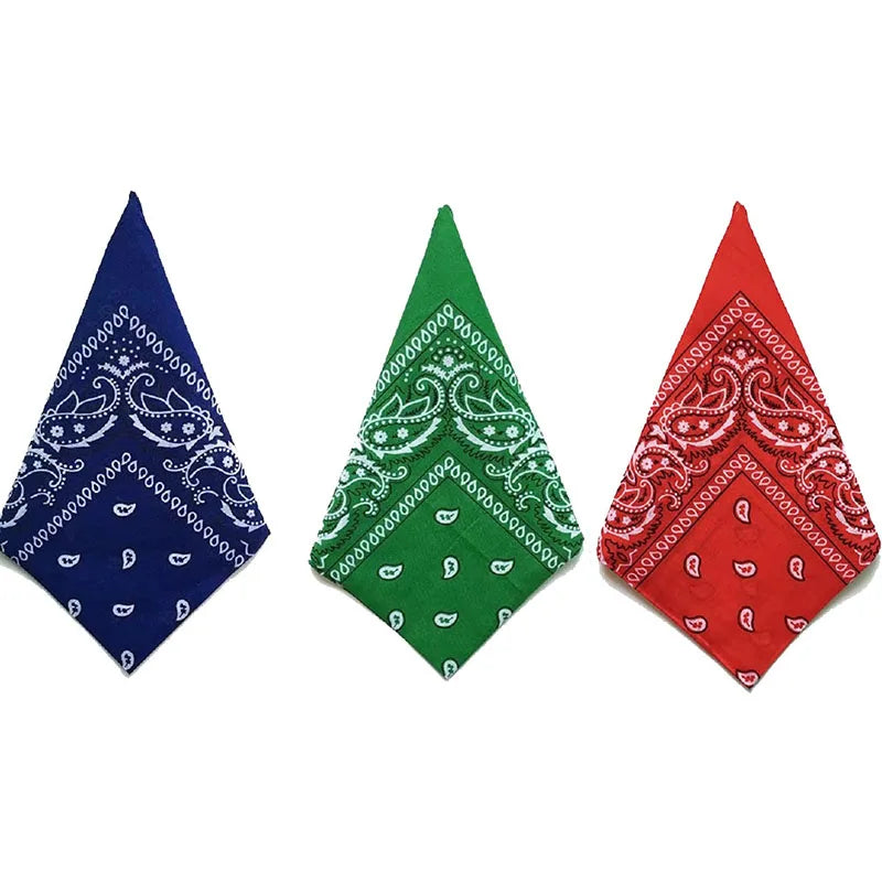 Paisley Bandana Square Scarf – 55cm Cotton Blend for Men and Women