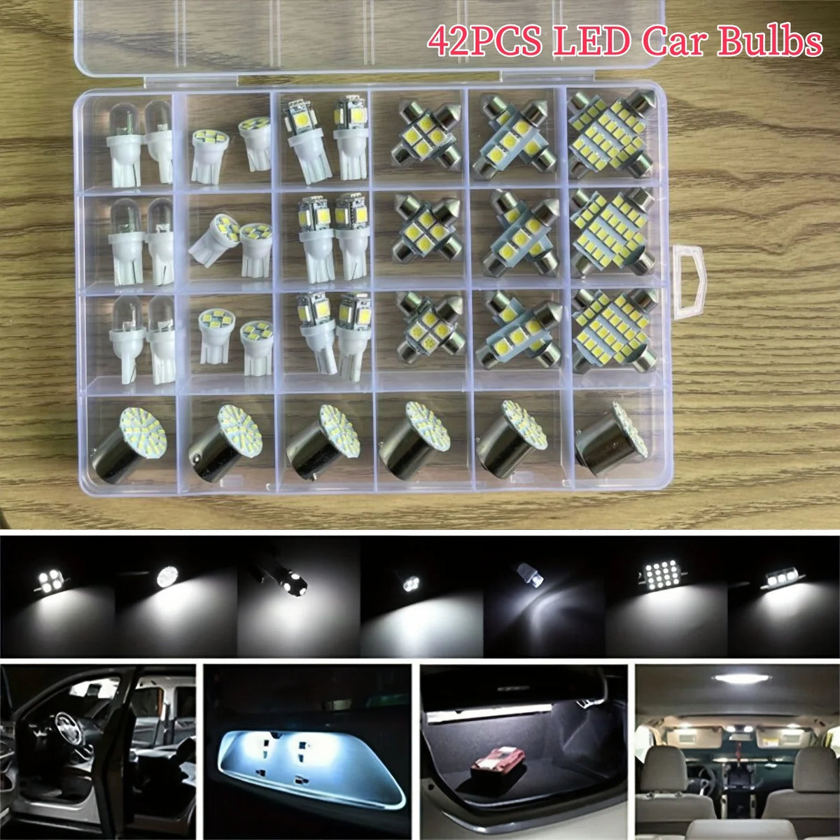 Complete 42-Piece LED Interior Light Kit for Cars