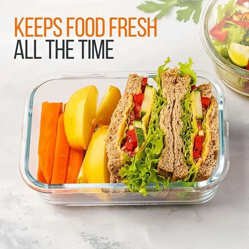 Tupperware de Vidrio Borosilicato Rectangular con Tapa Hermética