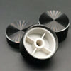 Black aluminum knurled knob for 6mm shaft potentiometers and encoders