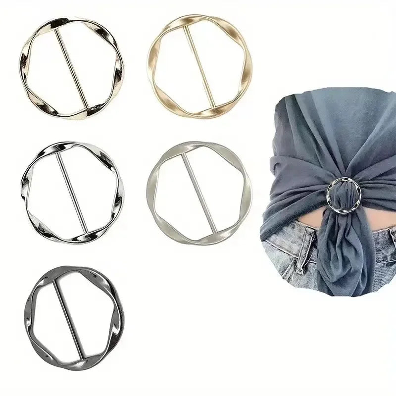 Metal Circle Scarf Ring and Clothing Clip