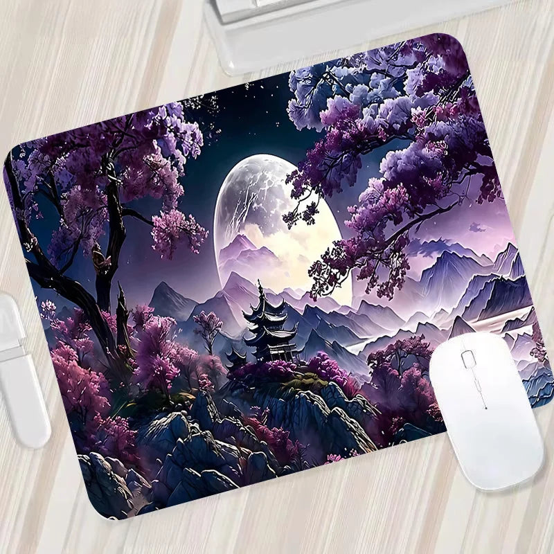 Large Non-Slip Mouse Pad with Night Moonlight Design