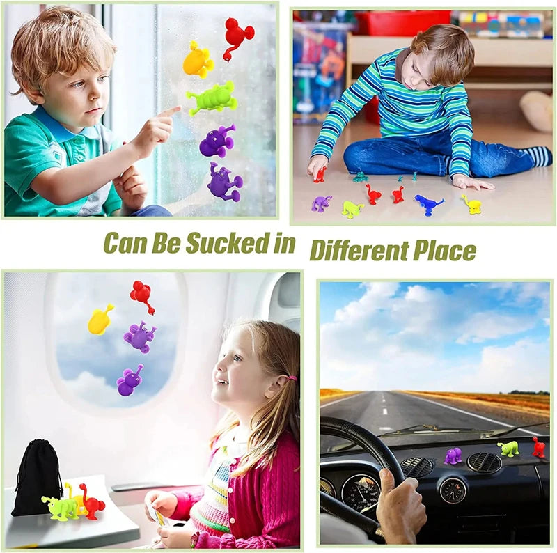 Soft Silicone Animal Building Blocks with Suction Cups