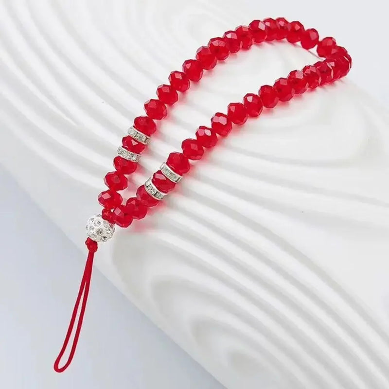 Crystal Bead Phone Lanyard with Wrist Strap