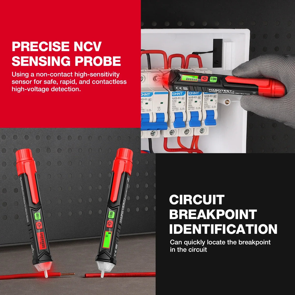 Non-Contact AC Voltage Detector with LCD Display