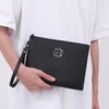 Men's Soft PU Leather Clutch Bag with Zipper Closure