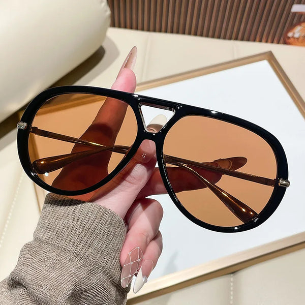 Vintage Double-Bridge Pilot Sunglasses