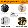 A collection of heavy duty neodymium magnetic hooks including hooks for shirts, keys, utensils, and light strings.