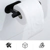 A white self adhesive roll holder made of stainless steel mounted on a white surface.