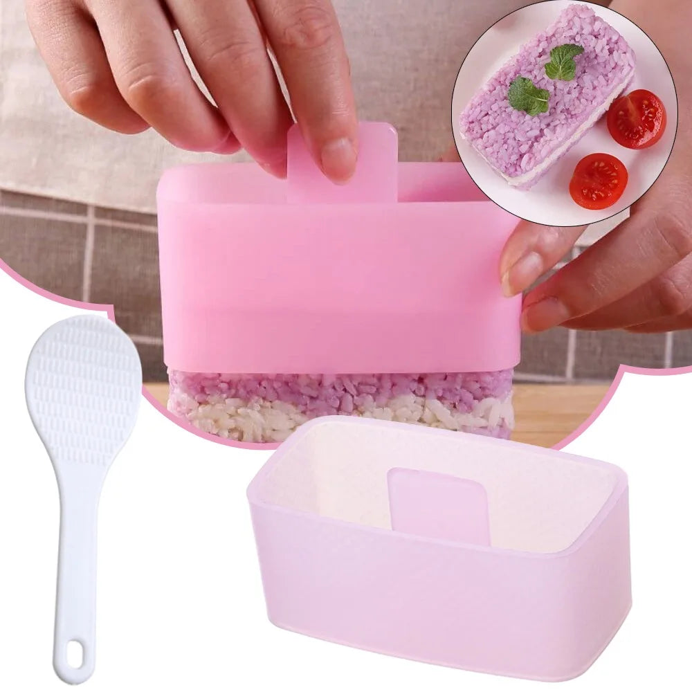 Sushi Rice Mold Set with Lid - Triangle & Rectangle Shapes