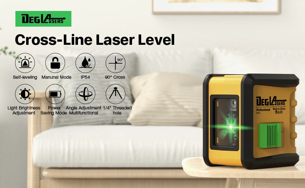 Self-Leveling Green Cross Line Laser Level with Magnetic Bracket