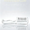 A clear refillable scalp massage comb with roller ball applicator shown on a white background.