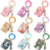 Floral Print PU Leather Wristlet Wallet with Card Holder