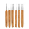 Wooden Dreadlock Crochet Hooks for Hair Styling (Set of 6)