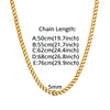 5mm Stainless Steel Cuban Link Chain Necklace