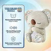 A soft gray koala plush toy designed as a sleep companion with removable features and soothing sounds.