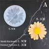 A silicone mold for making daisy shapes used in fondant, chocolate, and candle crafting.