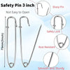Extra-Large Heavy Duty Stainless Steel Safety Pins (3 inches)