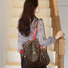 Women's Genuine Leather Backpack with Multiple Pockets