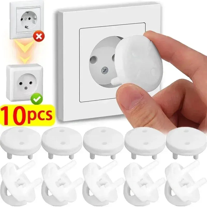 Childproof Outlet Covers for European Sockets (10-Pack)