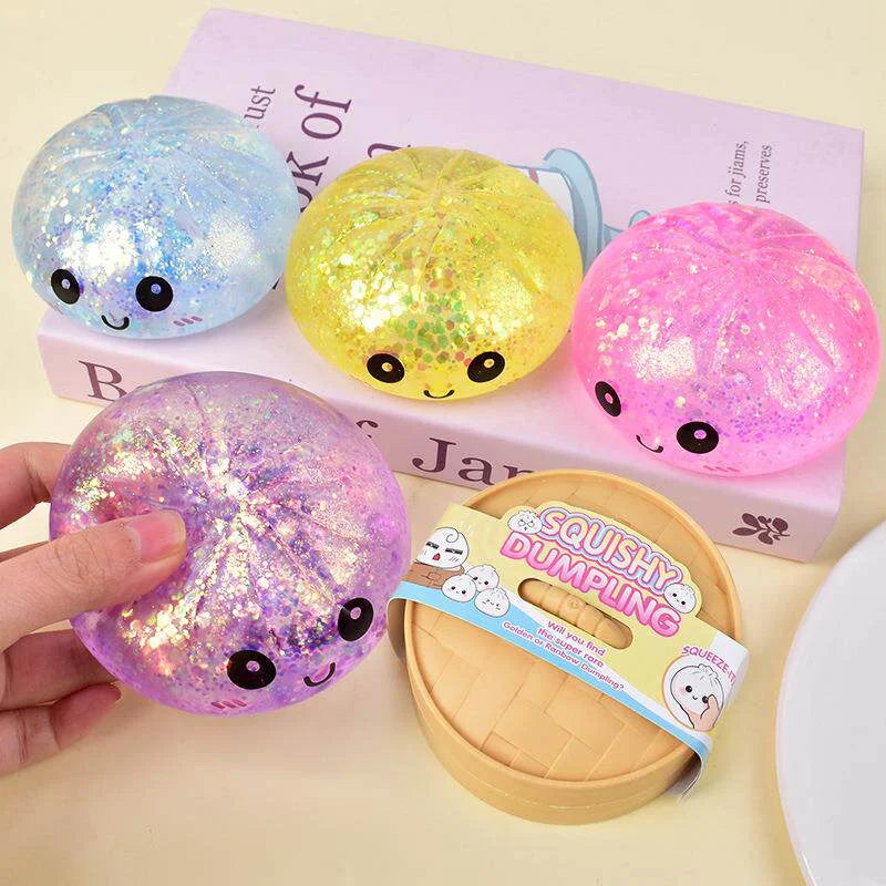Dumpling Squishy Toy with Smiley Face