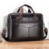 Genuine Leather Laptop Briefcase for Men – 14" Retro Cowhide Bag