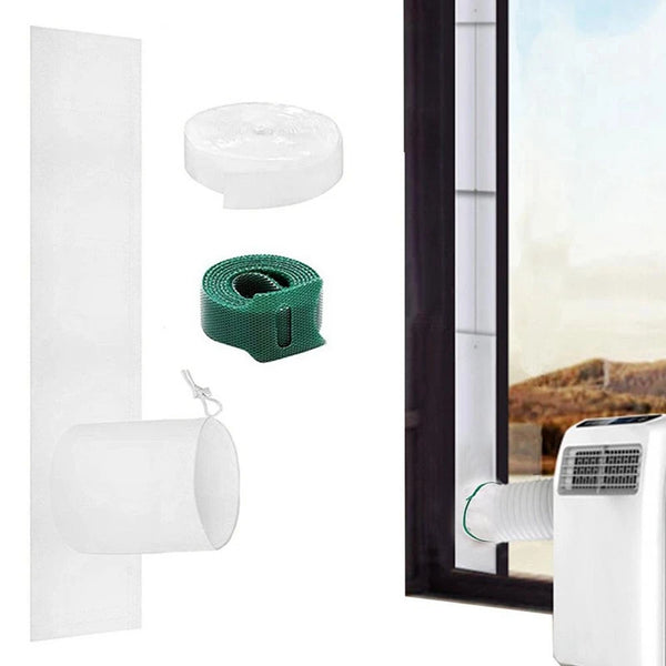 Kit de sellado para ventana portátil: incluye sello blanco, junta de espuma verde y inserto de sello blanco.