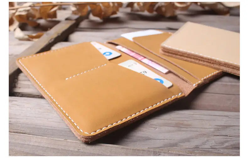 Genuine Leather Passport Holder with Card Slots