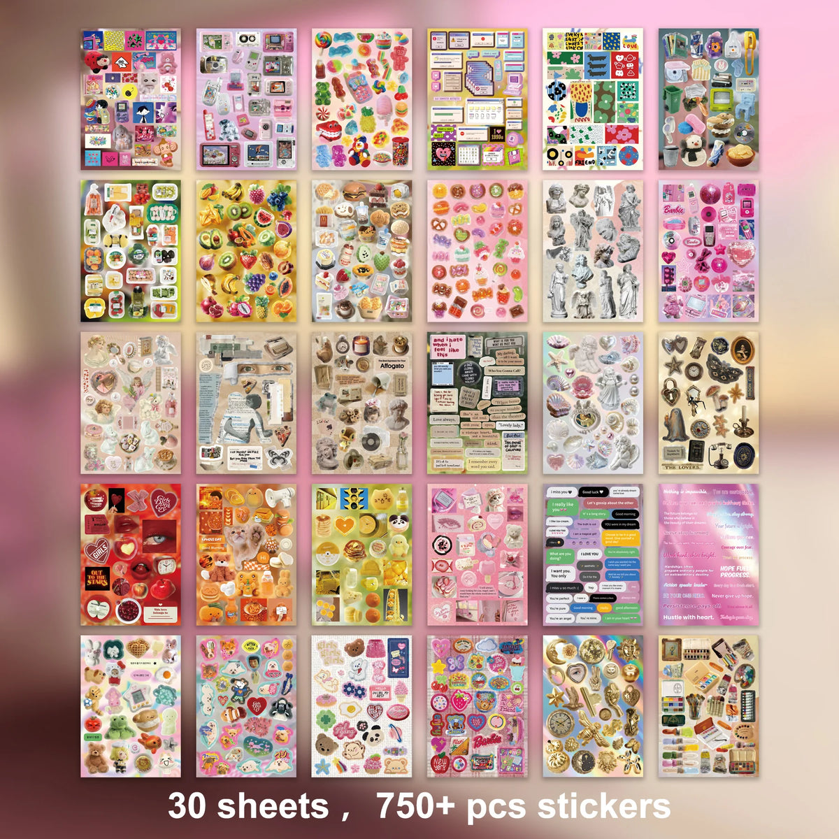 Happiness Series Sticker Book – 750+ Assorted Designs for Journaling & Scrapbooking