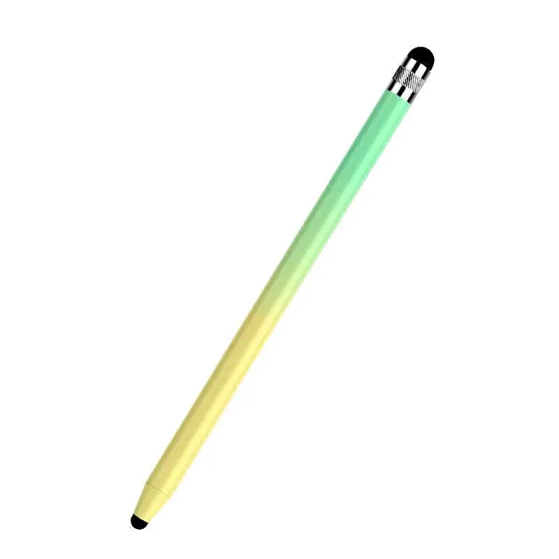 A light green capacitive stylus pen with a black tip shown diagonally.